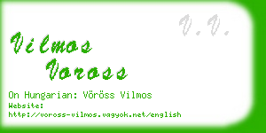 vilmos voross business card