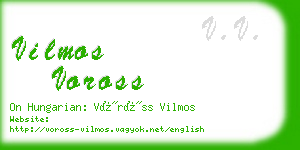 vilmos voross business card